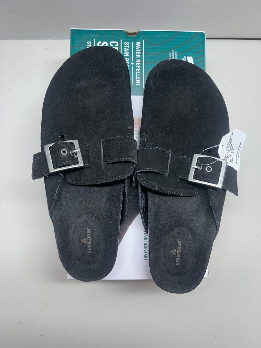 NEW Staheekum Women’s Suede Clogs Slip-On Shoes Size 9 Water Repellent